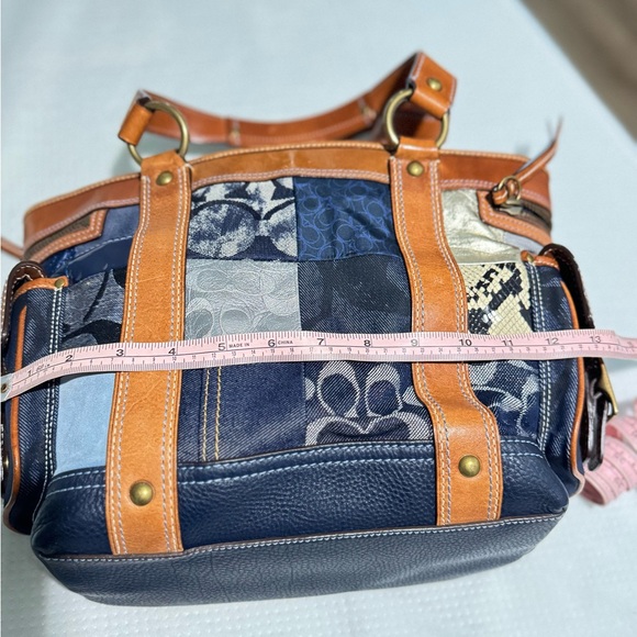 Vintage Coach Patchwork Denim and Leather Tote - Picture 13 of 16